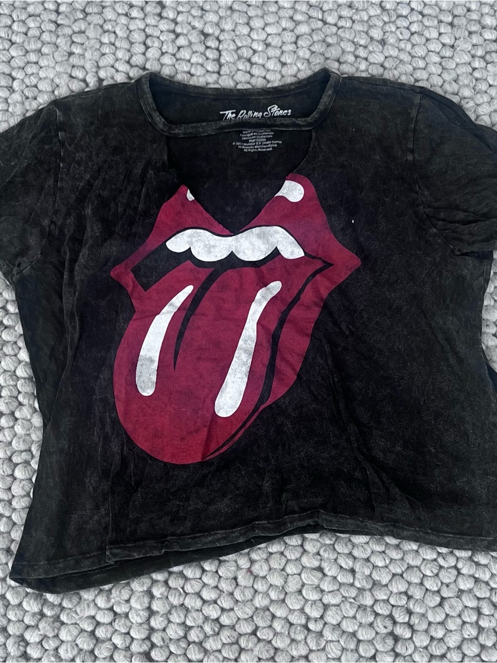 American Eagle Outfitters Black Short Sleeve Rolling Stones Tee
